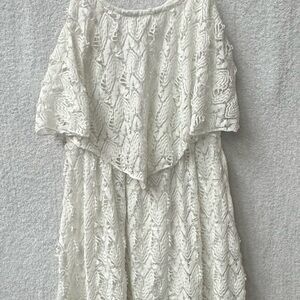 Vanity Asymmetrical White Lace Dress